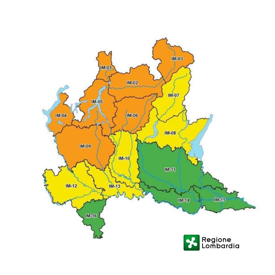 Allerta meteo arancione - regione lombardia