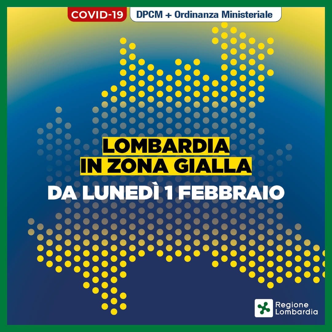 Lombardia in "zona gialla" 