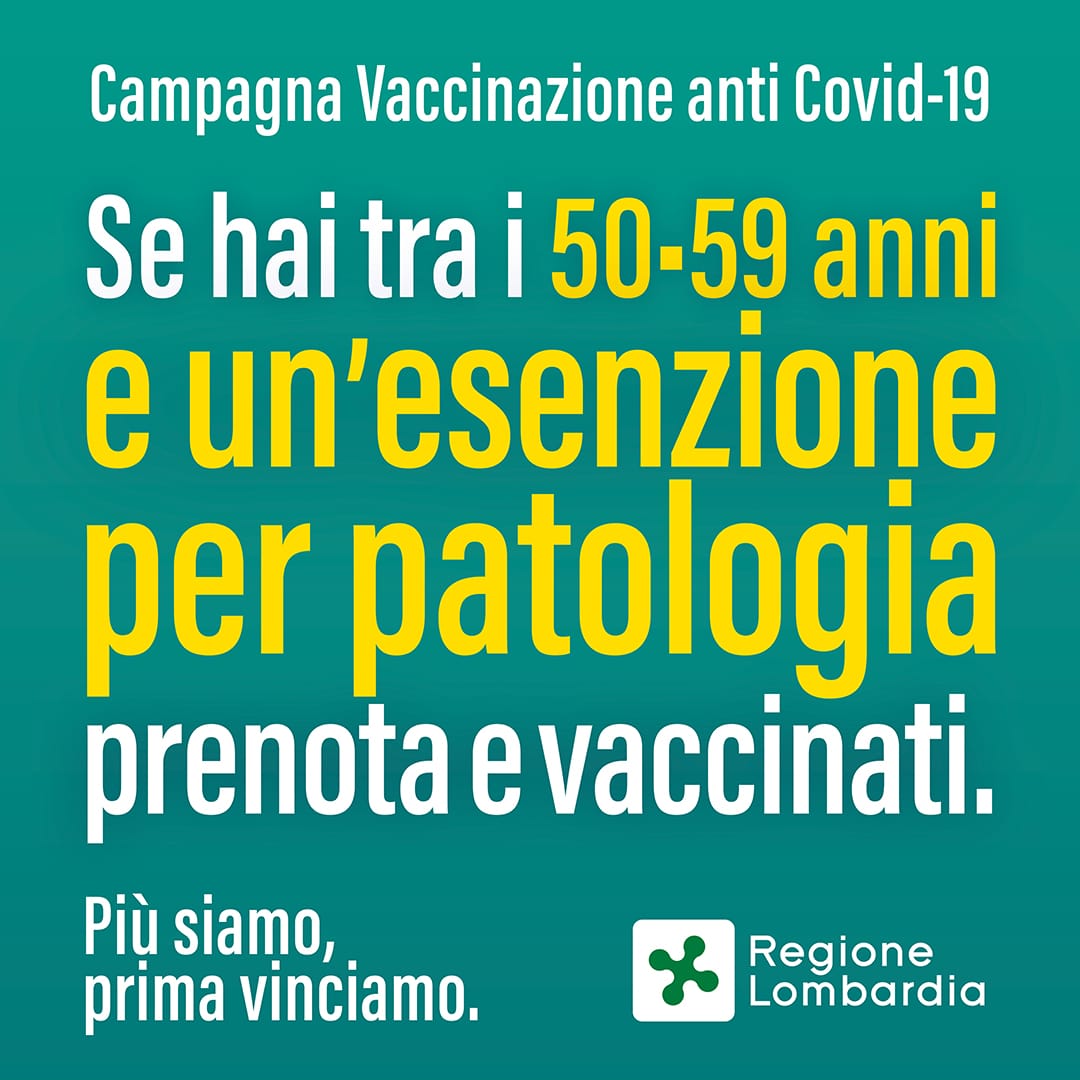 Prenotazione vaccini cittadini fragili di eta' tra i 50 e 59 anni