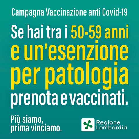 Prenotazione vaccini cittadini fragili di eta' tra i 50 e 59 anni