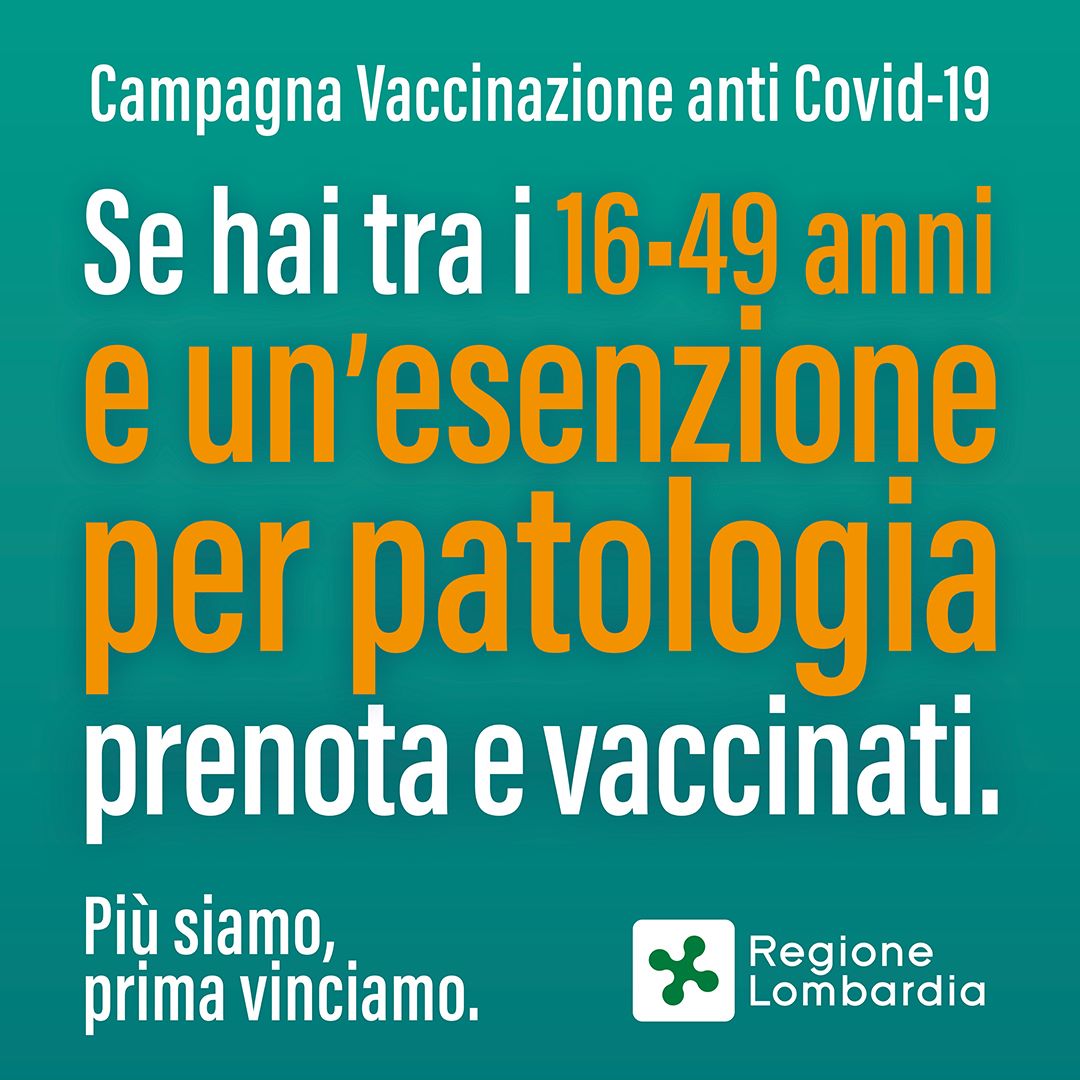 Prenotazione vaccino persone fragili tra i 16 e i 49 anni